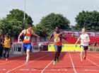 No 31 George Caddick beats Clovis Asong (both Man) in the Senior Boys 400 metres.